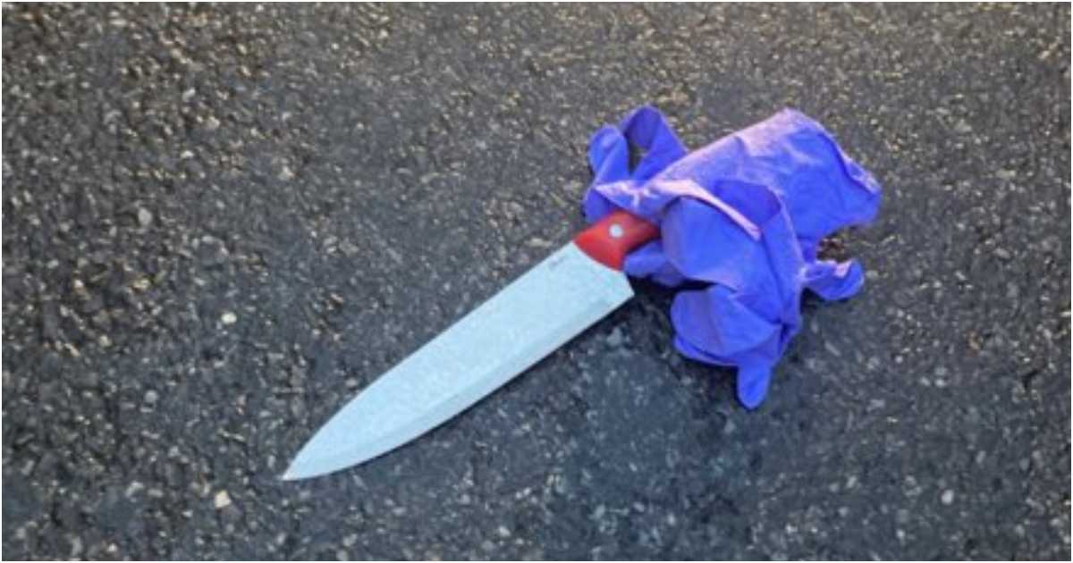 ঘটনাস্থল থেকে প্রায় ১৪ ইঞ্চি লম্বা কসাইয়ের ছুরি উদ্ধার করা হয়েছে। ছবি: আইউইটনেস নিউজ